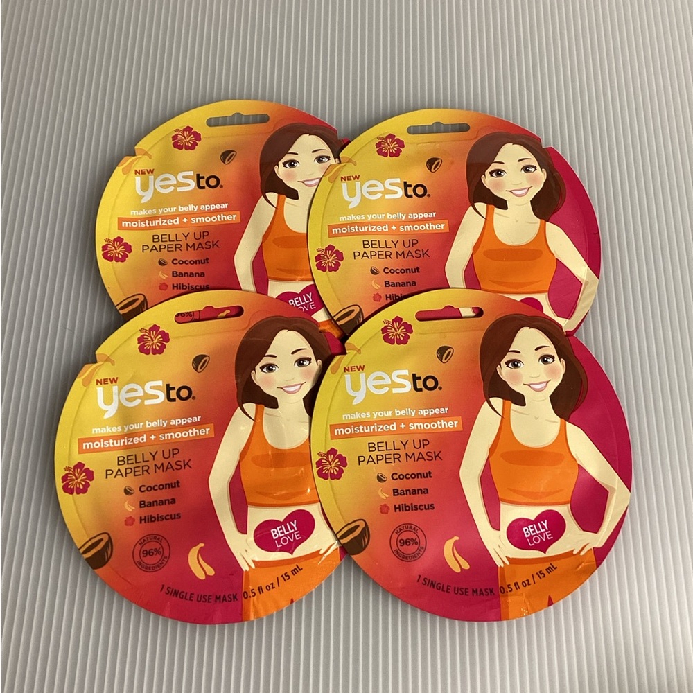 Set of 4 Yes To Belly Up Paper Mask